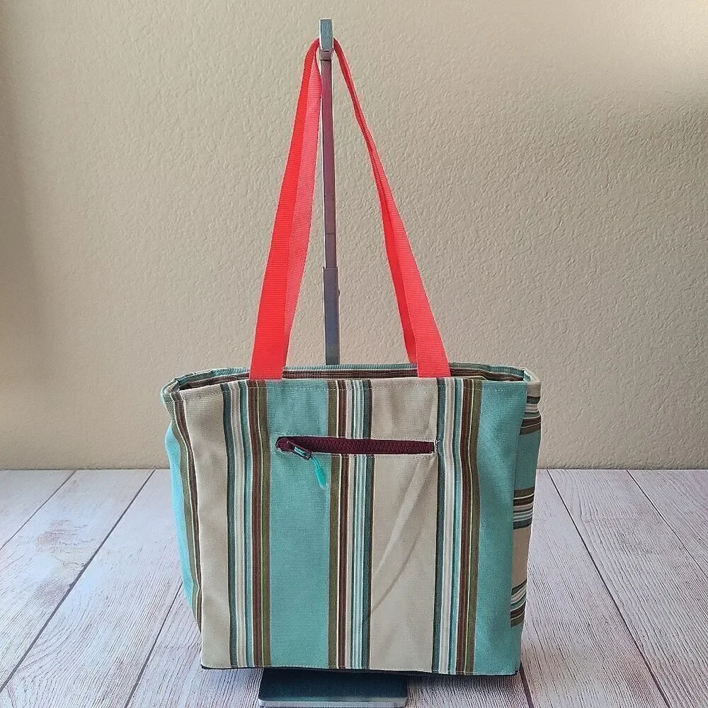 Lululemon striped one-of-a-kind upcycle handmade tote